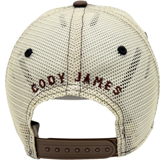 “Fight for Freedom” Eagle Pistols Mesh Trucker Hat – Brown & Cream Patriotic Cap - Picture 6 of 11